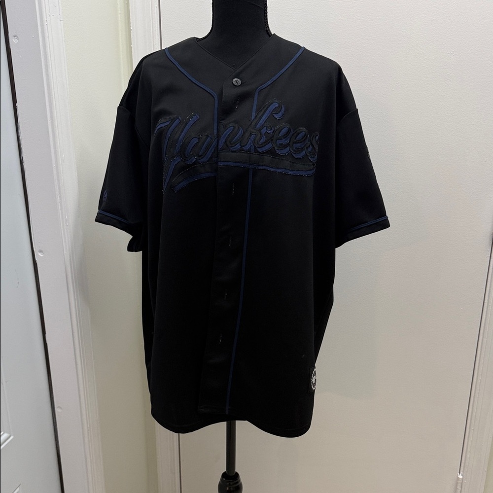 Majestic Black Jersey with Blue Accents